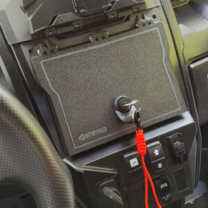Central Console Dashboard Door with Key Lock and Magnet Lock - Kawasaki Teryx KRX 1000 Accessory Carbon fiber