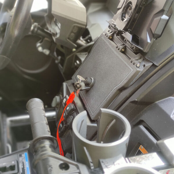 Second image of Central Console Dashboard Door with Key Lock and Magnet Lock - Kawasaki Teryx KRX 1000 Accessory Carbon fiber