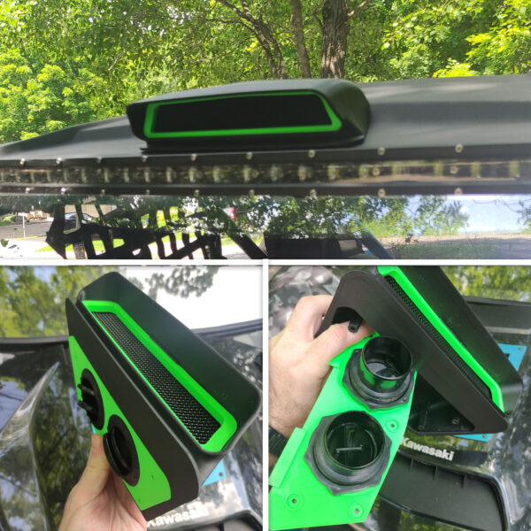 Race-Spec Carbon Fiber Roof Scoop for Kawasaki KRX 1000 - Ultimate Cooling & Style OEM Roof