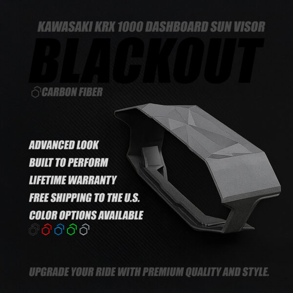 PREMIUM CARBON FIBER Dashboard Sun Visor for Kawasaki KRX 1000 (non-eS trims)