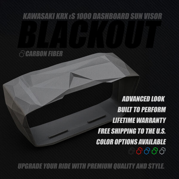 PREMIUM CARBON FIBER KRX eS Dashboard Sun Visor for Kawasaki KRX 1000 eS (TFT display)