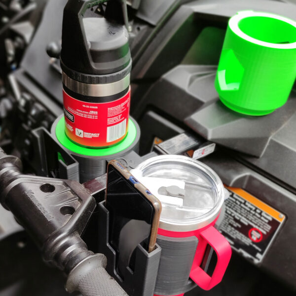 Second image of Premium Carbon Fiber Cup Phone Holder Kawasaki KRX 1000 – YETI/Stanley tumblers