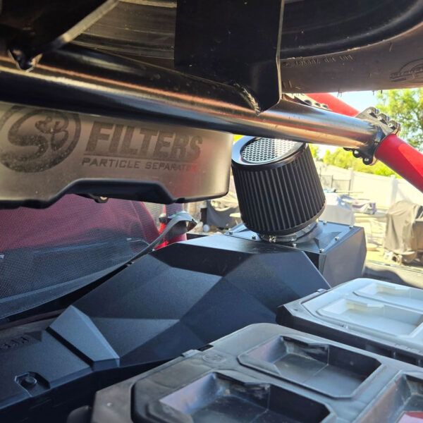 Second image of CVT High-Flow Air Filters Intake Conversion Kit 4" Flange for Kawasaki KRX 1000, ONE CVT intake chamber for CVT ONLY
