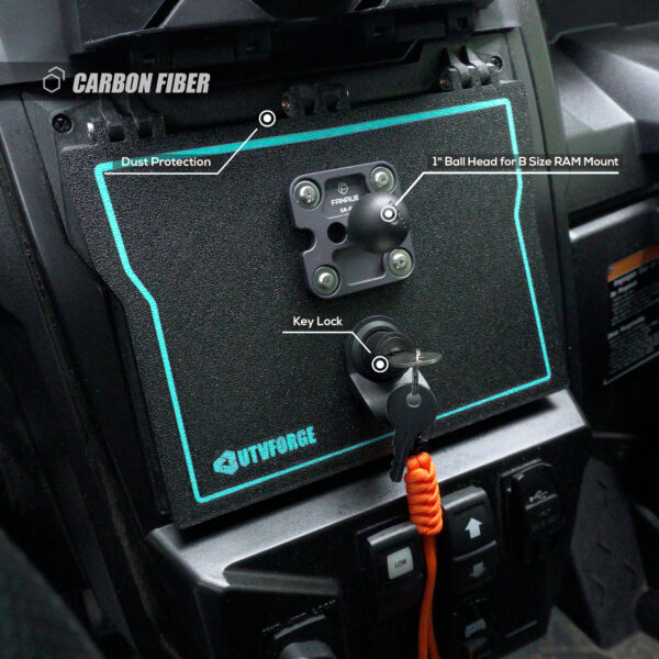 Kawasaki KRX 1000 Cubby Door Key Lock & Magnet Lock 1" RAM Mount Anti Shock