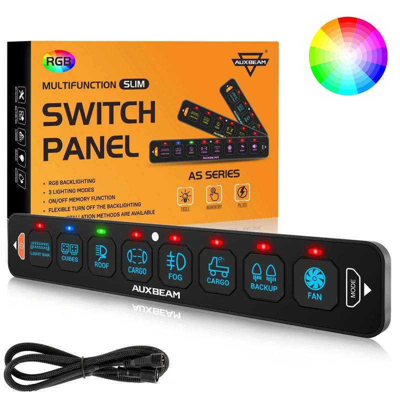 AS Series 8-Gang RGB Slim Switch Panel with App and Remote - Image 37
