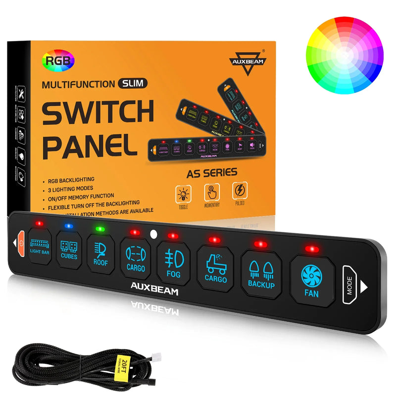 AS Series 8-Gang RGB Slim Switch Panel with App and Remote - Image 36