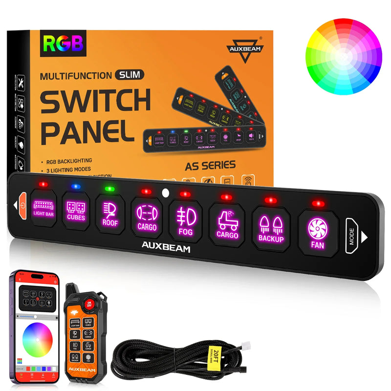 AS Series 8-Gang RGB Slim Switch Panel with App and Remote - Image 34