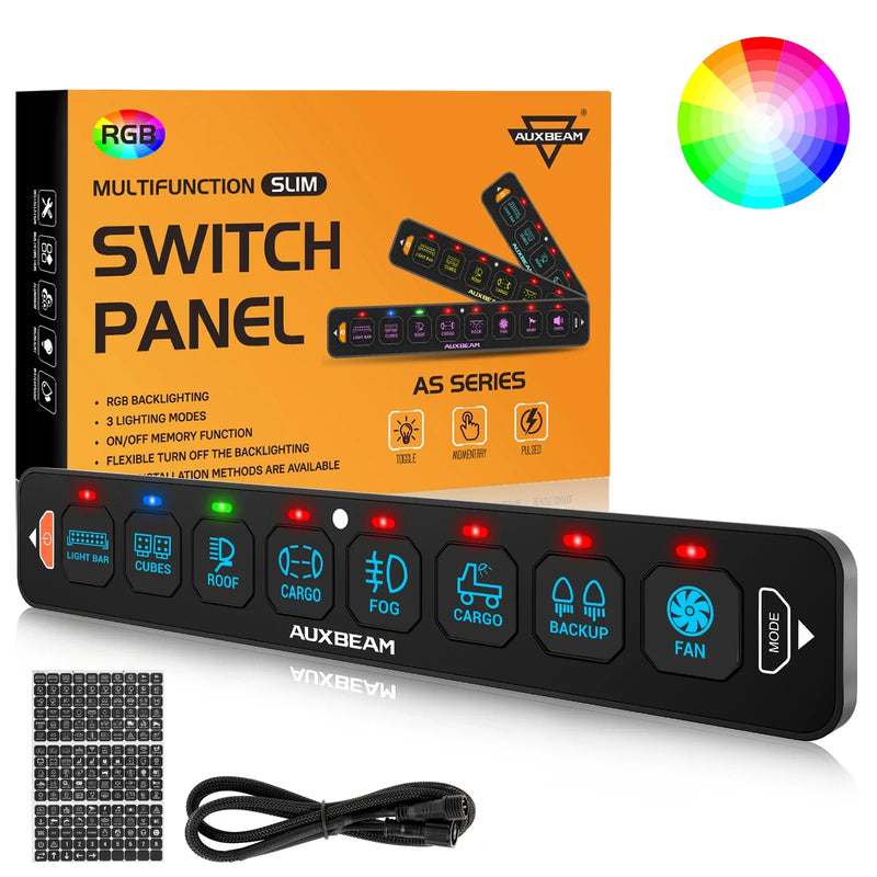 AS Series 8-Gang RGB Slim Switch Panel with App and Remote - Image 42