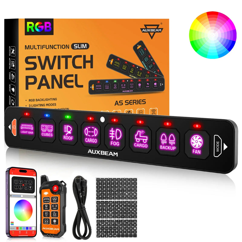 AS Series 8-Gang RGB Slim Switch Panel with App and Remote - Image 41