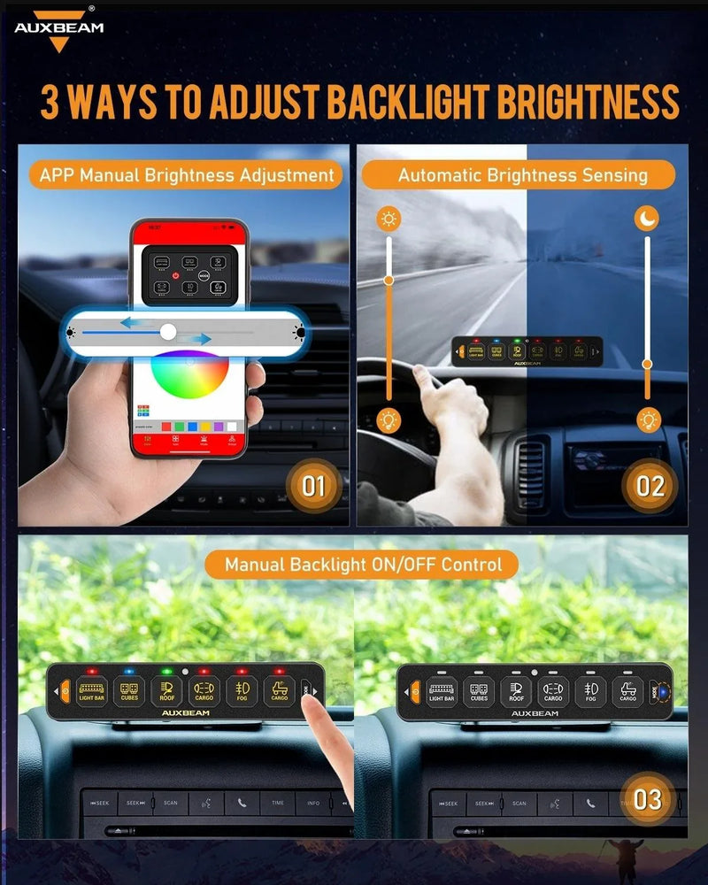 AS Series 8-Gang RGB Slim Switch Panel with App and Remote - Image 10
