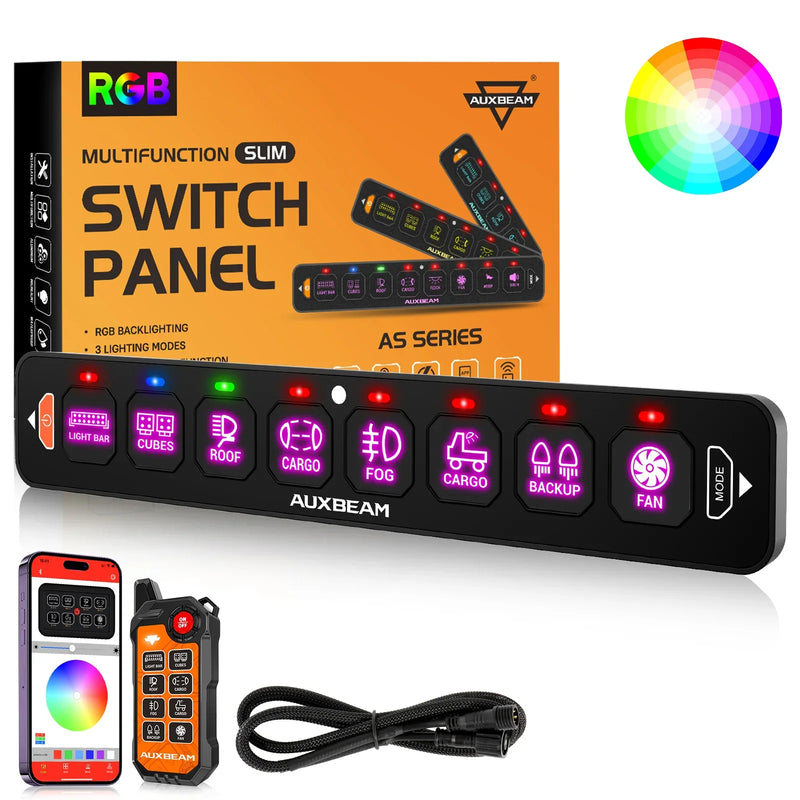 AS Series 8-Gang RGB Slim Switch Panel with App and Remote - Image 33