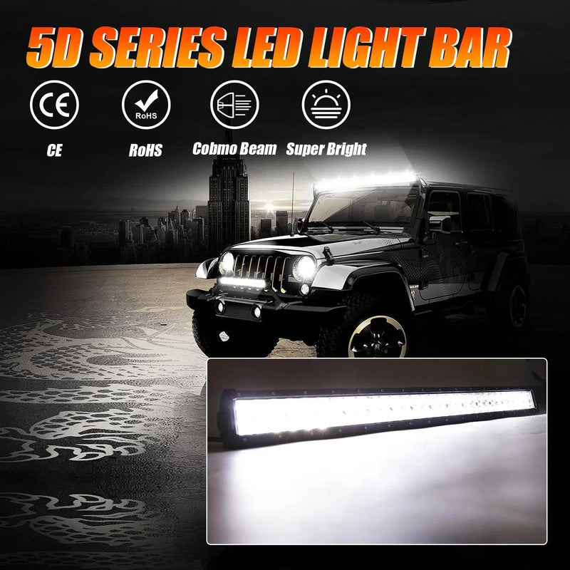 50″ 5D Double-Row Straight/Curved LED Light Bar — SPU20051 - Image 2