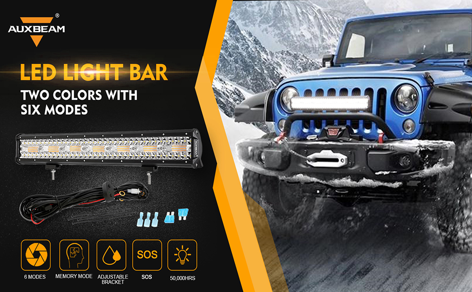 20″ Six-Mode White/Amber LED Light Bar — ZD000644 - Image 10