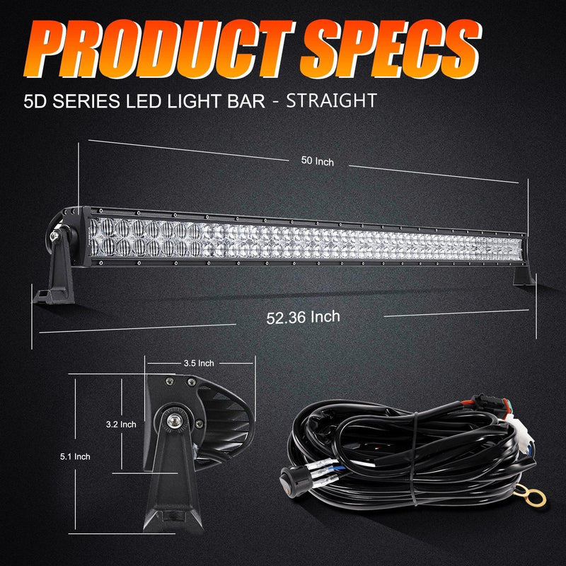 50″ 5D Double-Row Straight/Curved LED Light Bar — SPU20051 - Image 4