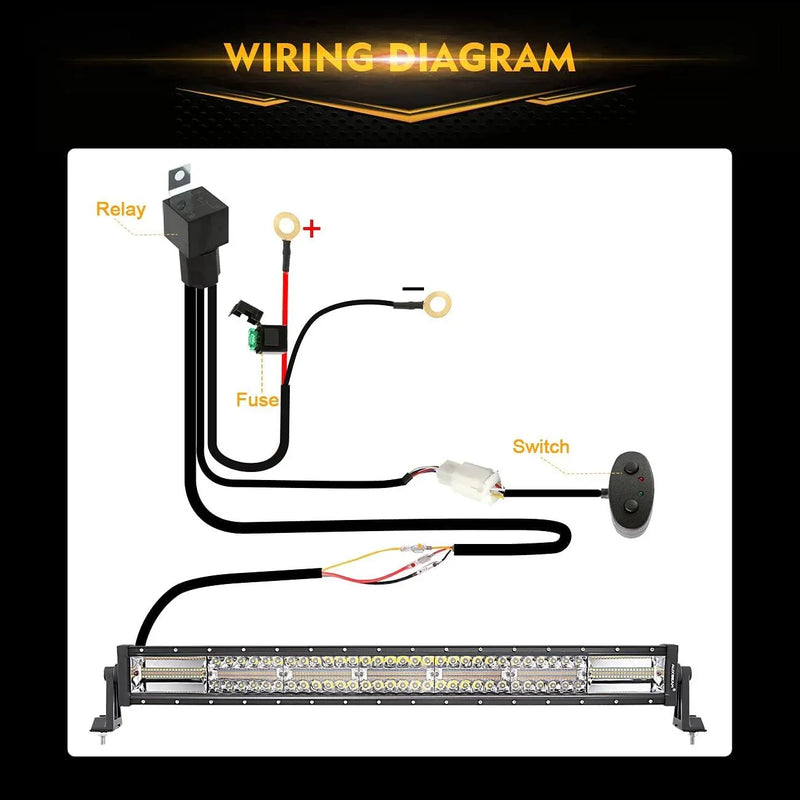 30″ Six-Mode White/Amber Straight LED Light Bar — ZD000654 - Image 6