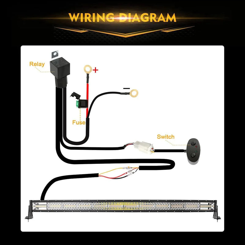 50″ Six-Mode White/Amber Curved LED Light Bar — ZD000652 - Image 10