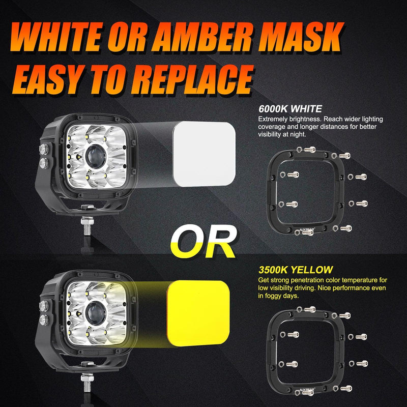XP-ULTRA 5″ 110W White/Amber Driving Lights — ZD000692 - Image 10