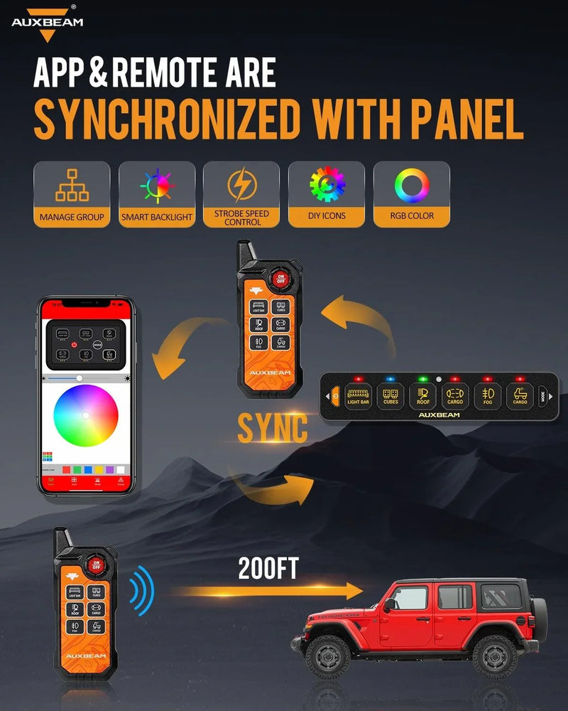 AS Series 8-Gang RGB Slim Switch Panel with App and Remote - Image 2
