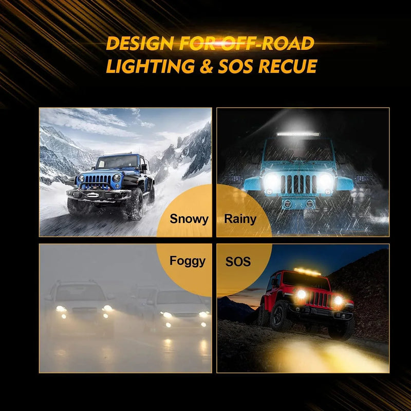 42″ Six-Mode White/Amber Curved LED Light Bar — ZD000653 - Image 10