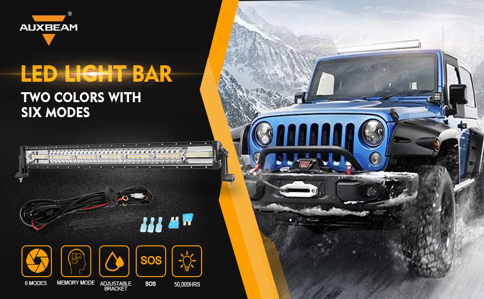 30″ Six-Mode White/Amber Straight LED Light Bar — ZD000654 - Image 10