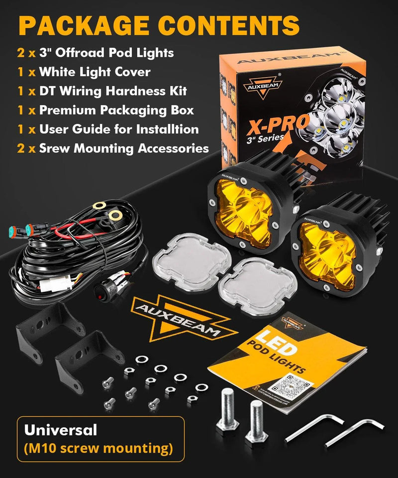 XP-ULTRA 3″ 80W Spot Beam Amber/White Pods - Image 6