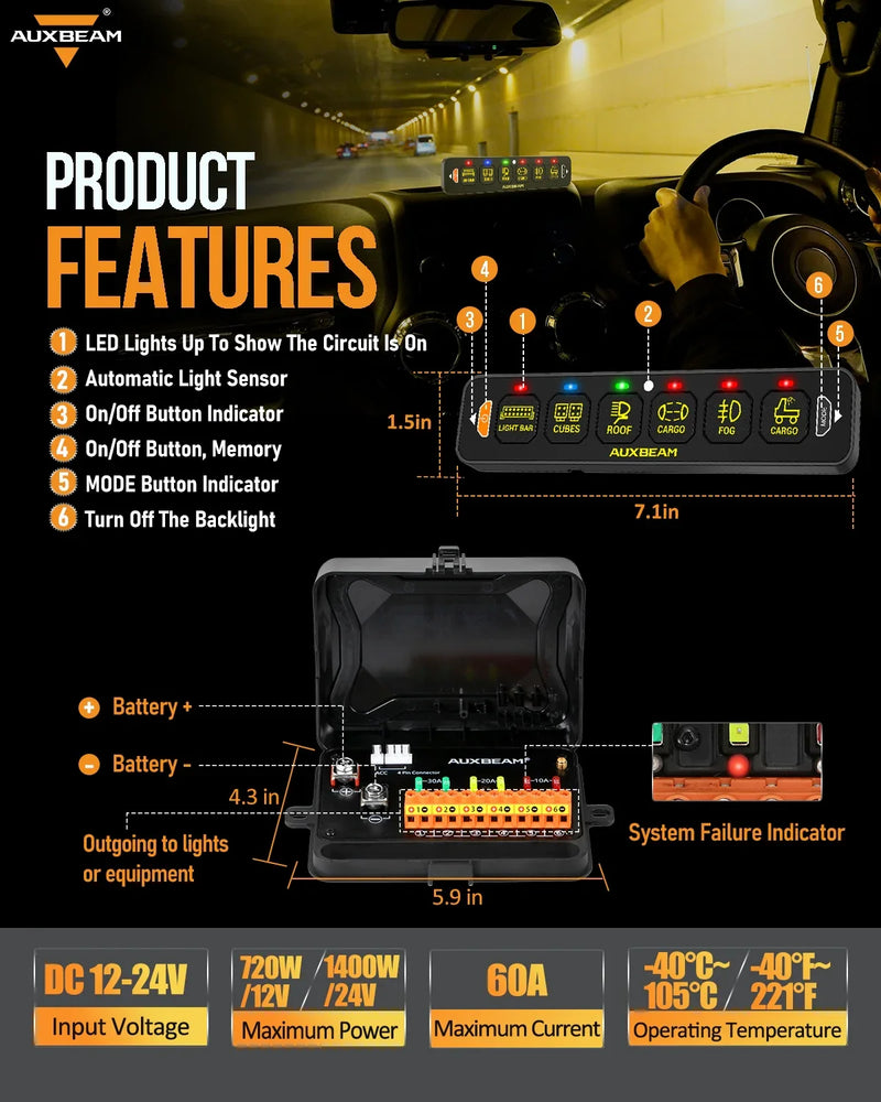 AS Series 8-Gang RGB Slim Switch Panel with App and Remote - Image 4