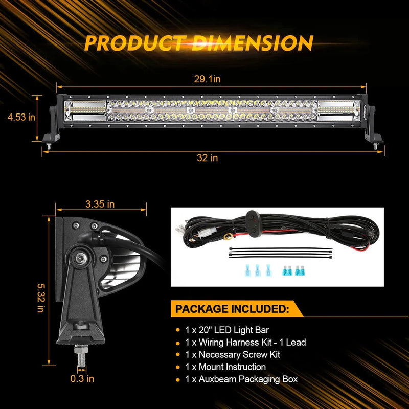 30″ Six-Mode White/Amber Straight LED Light Bar — ZD000654 - Image 4