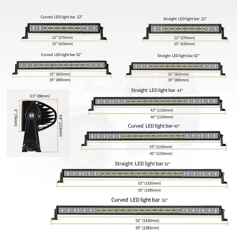 32″ 5D Double-Row Straight/Curved LED Light Bar — SPU20048 - Image 4