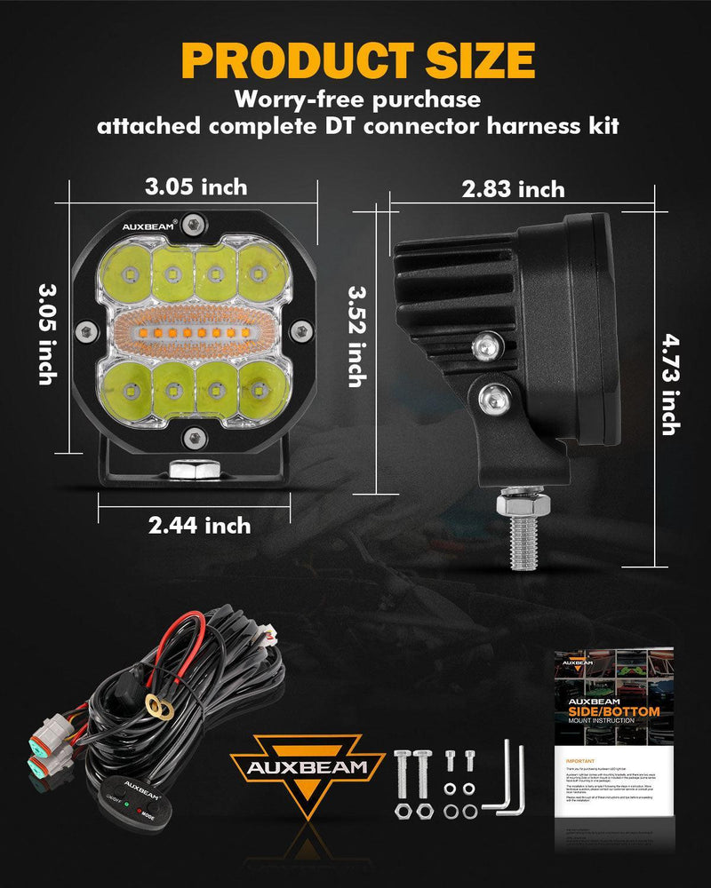 XP-ULTRA 3″ 96W Six-Mode White/Amber Pods — ZD000713 - Image 11