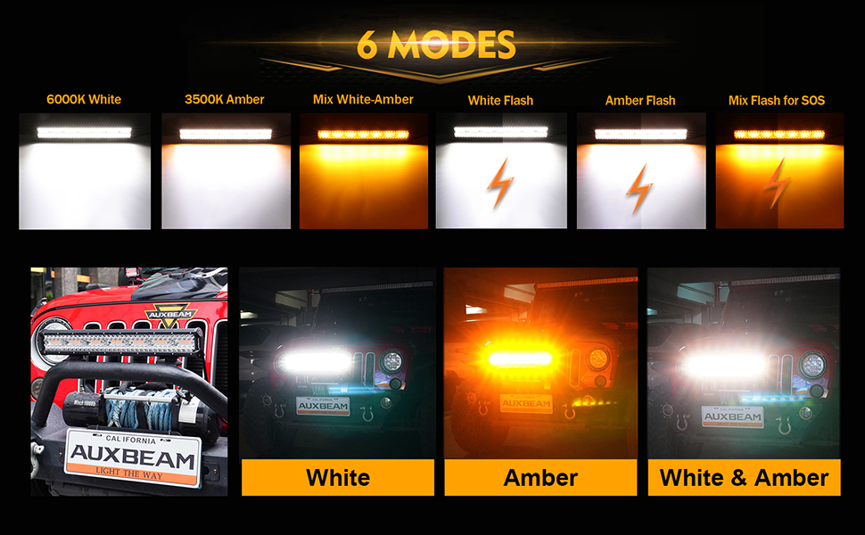 20″ Six-Mode White/Amber LED Light Bar — ZD000644 - Image 11