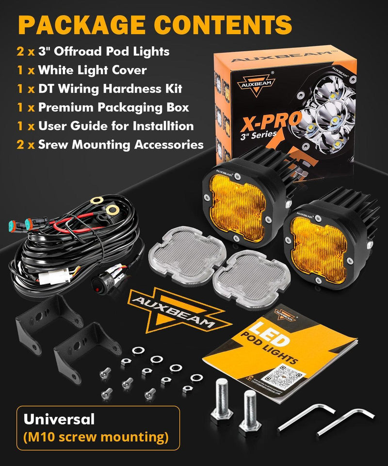 XP-ULTRA 3″ 80W Flood Beam Amber/White Pods - Image 6