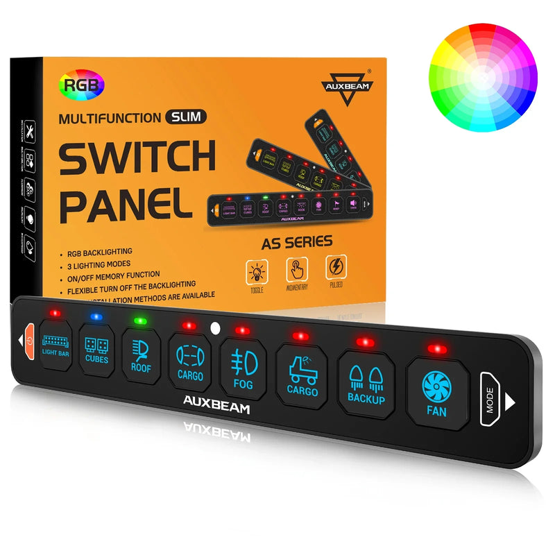 AS Series 8-Gang RGB Slim Switch Panel with App and Remote - Image 38