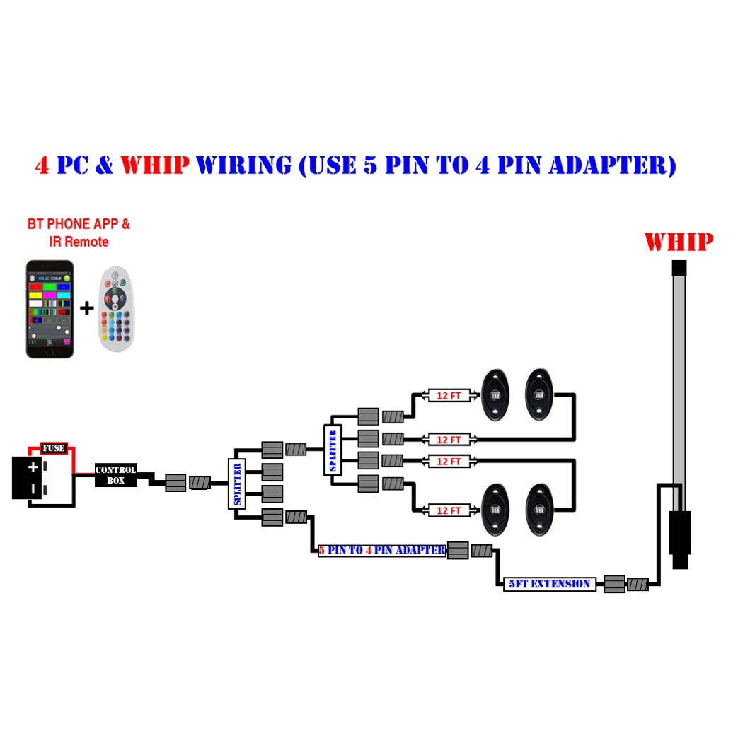 RGB+W Whips Compatible with Rock Lights - Image 15