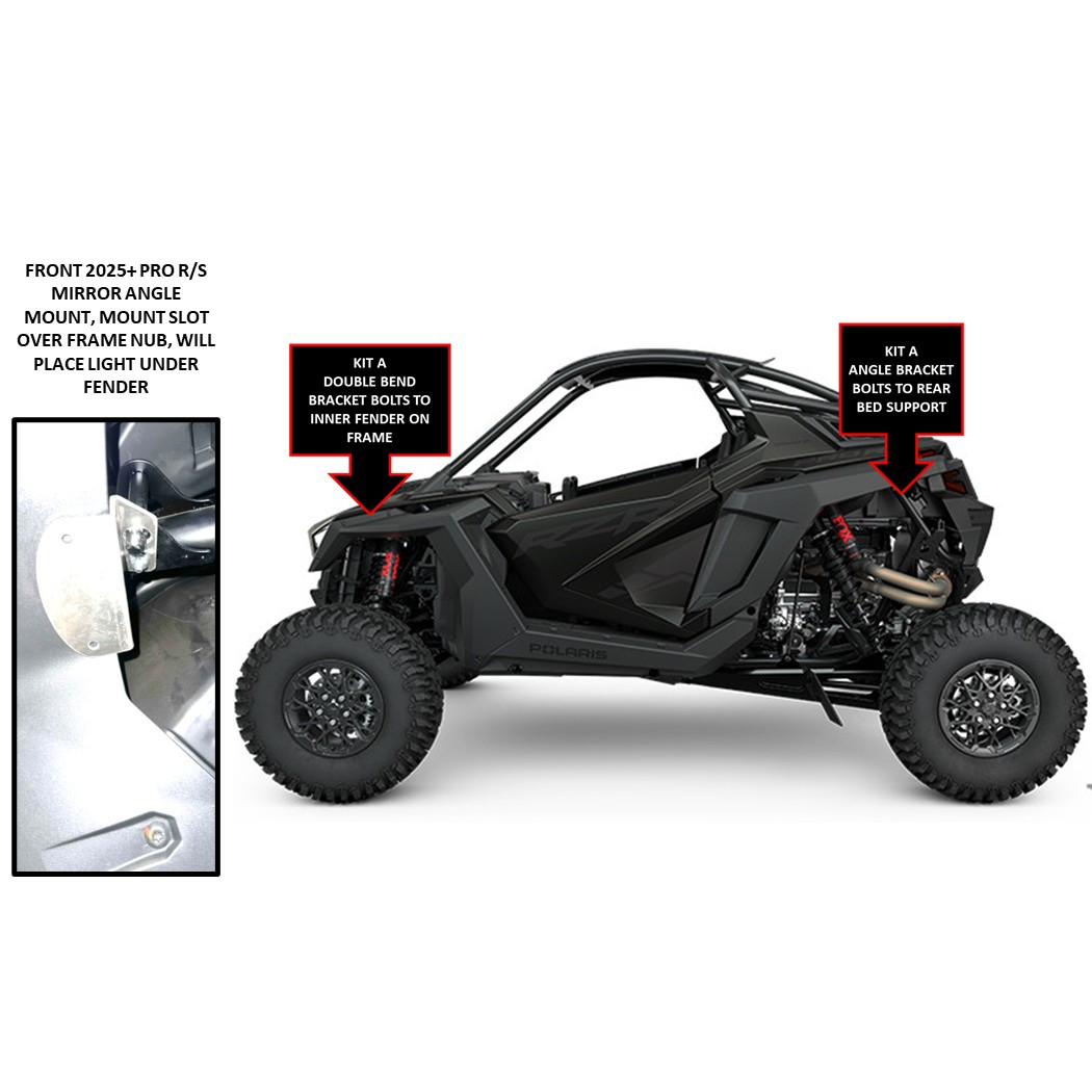 Polaris RZR/Ranger-Specific Rock Light Bracket Mounts - Image 3