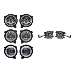 Jeep JL / JT 9-inch RGB+W Headlight & Fog Light Bundle