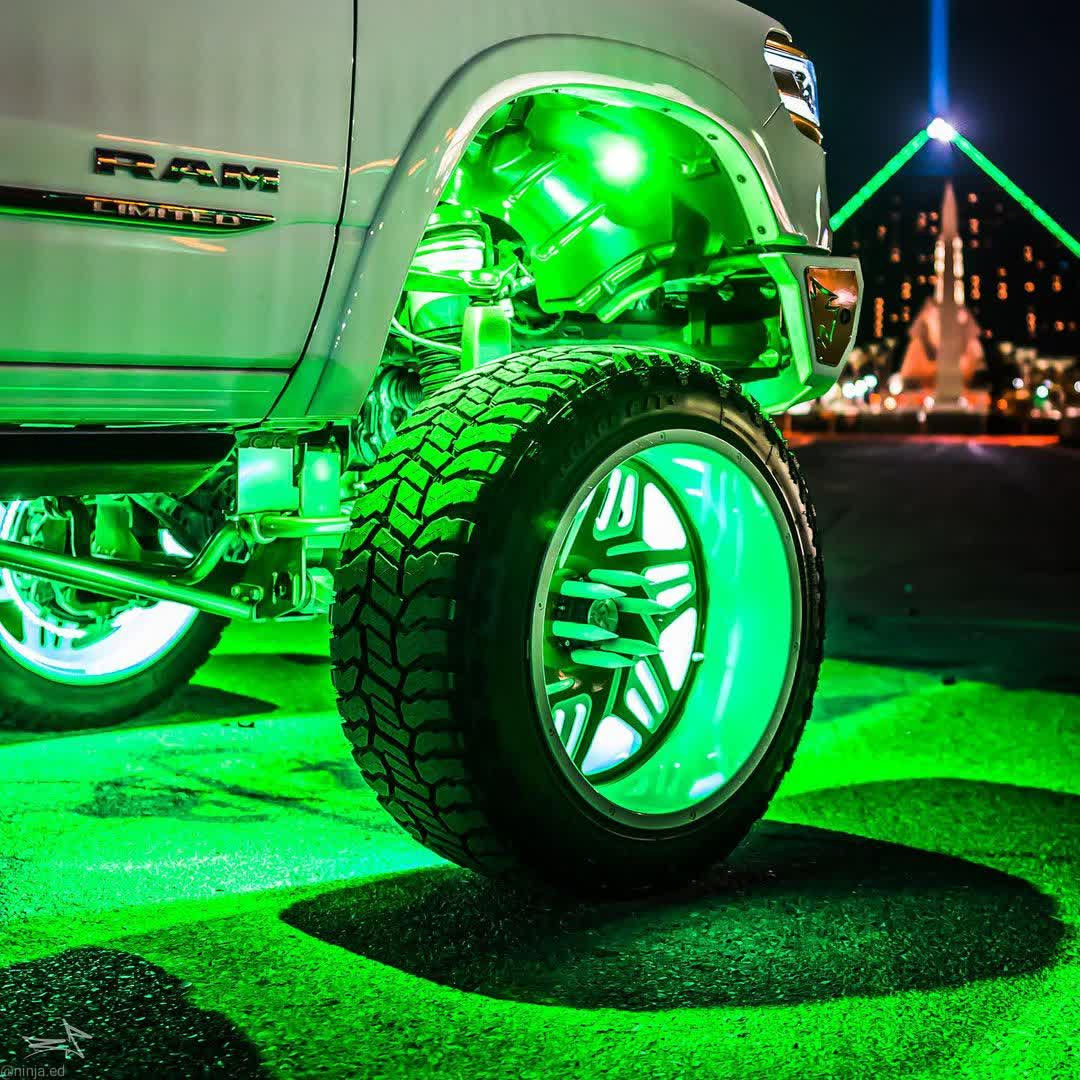 Truck / Jeep RGB+W Rock Light and Quad-Row Wheel Ring Bundle - Image 3