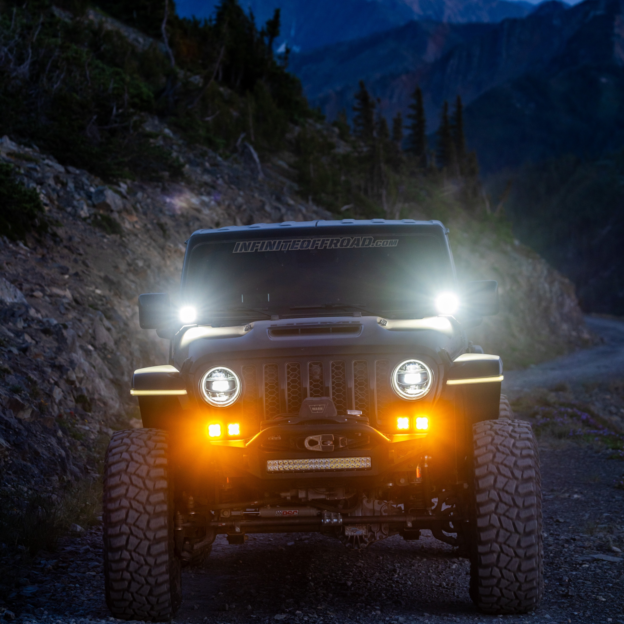 60W 3-inch White LED Pods with Amber DRL – Pair - Image 2