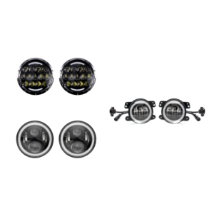 Jeep JK 7-inch RGB+W Headlight & Fog Light Bundle