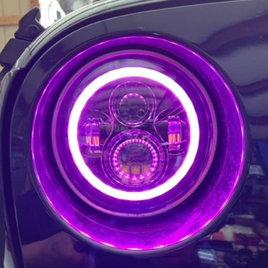 Jeep 7-inch Pegasus Headlights – White or RGB+W Halo - Image 4