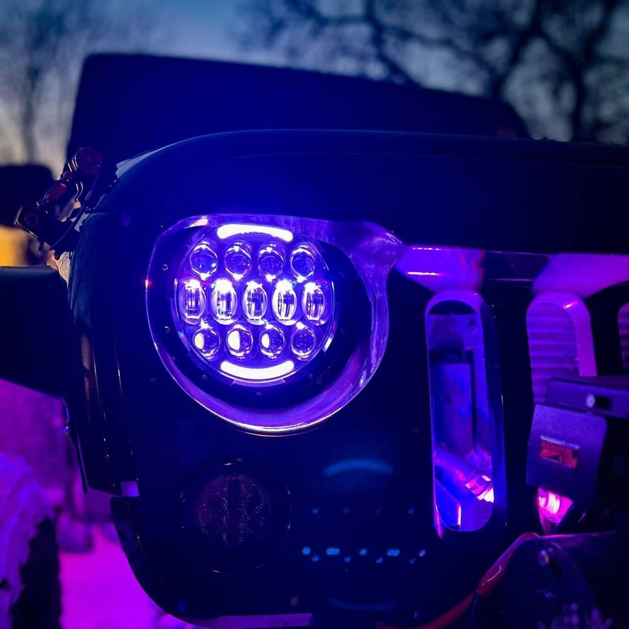 Jeep 7-inch Hydra Headlights – White or RGB+W Halo - Image 6