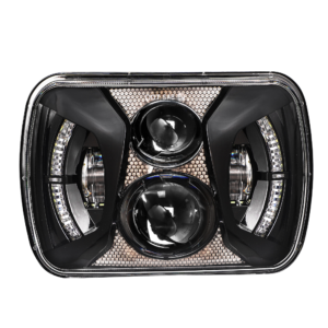 Cerberus 5 × 7-inch LED Headlights with White DRL – Pair