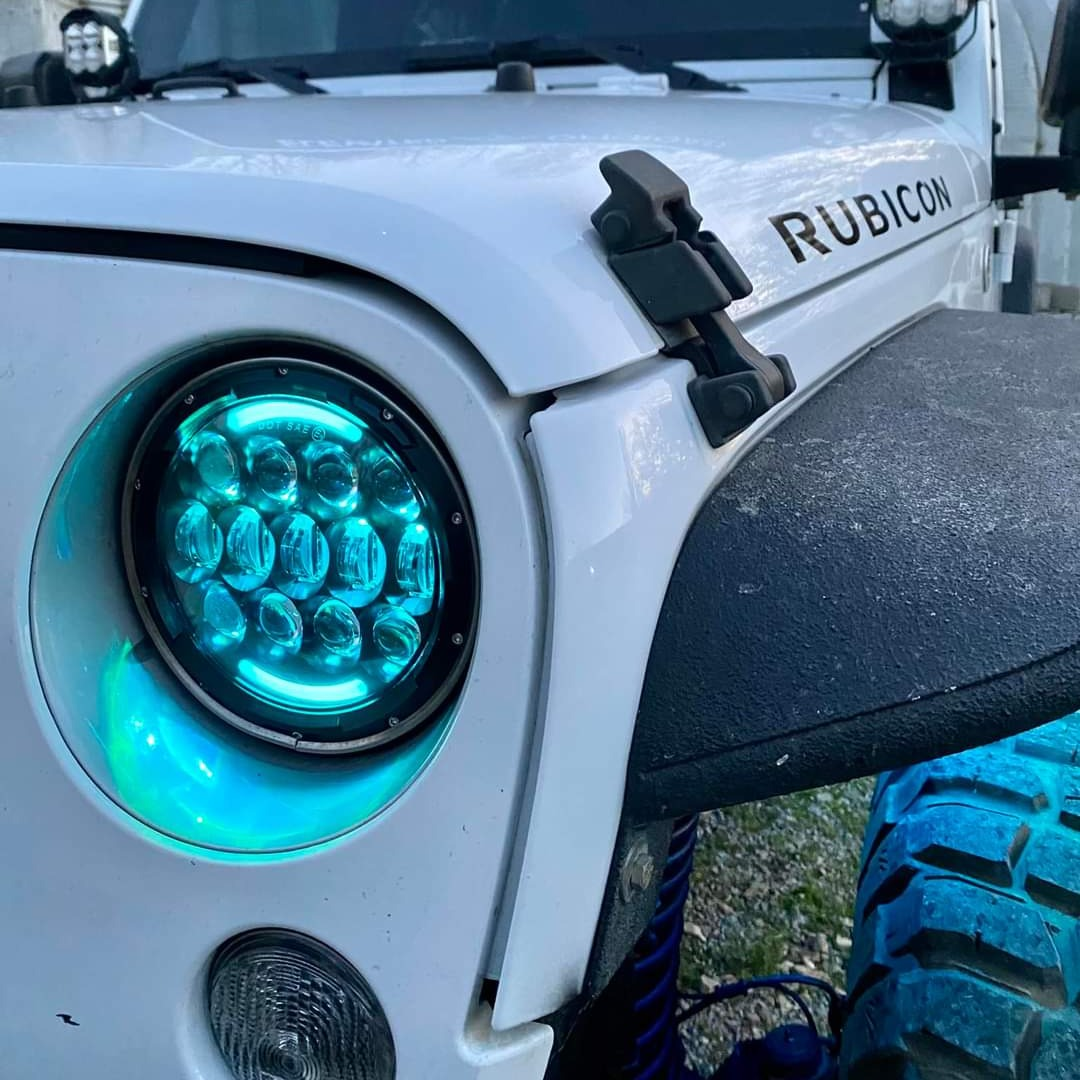 Jeep 7-inch Hydra Headlights – White or RGB+W Halo - Image 8