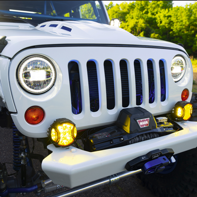 Jeep 7-inch Titan Headlights with White DRL & Amber Turn Signals - Image 4