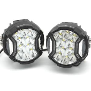 90W 5-inch / 130W 7-inch Round Side-Shooter Pods with Amber DRL – Pair
