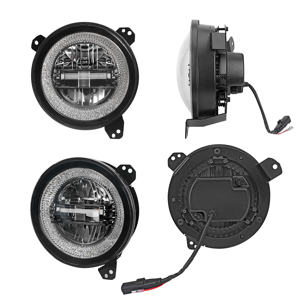Jeep JL / JT 9-inch Atlas Headlights – White or RGB+W Halo - Image 11