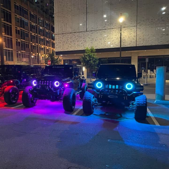 Jeep JL / JT 9-inch Atlas Headlights – White or RGB+W Halo - Image 4