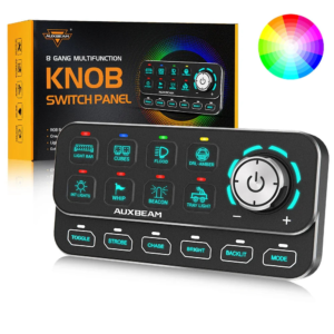AUXBEAM KS-80 8-gang RGB knob switch panel