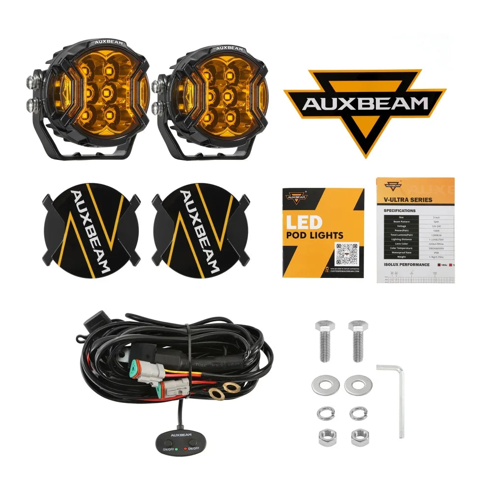 V-ULTRA 3″ 108W White or Amber Pods with Amber DRL - Image 31